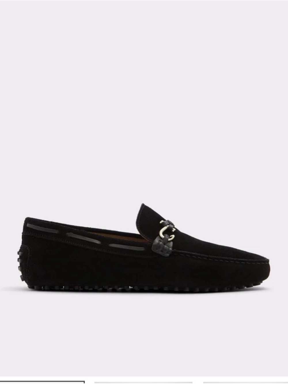 Aldo Black Suede Bit Driver Loafers